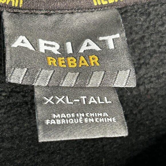 Ariat Rebar Workman Logo Sweatshirt Mens 2XL Tall Black Crewneck Fleece Pullover - Picture 3 of 14
